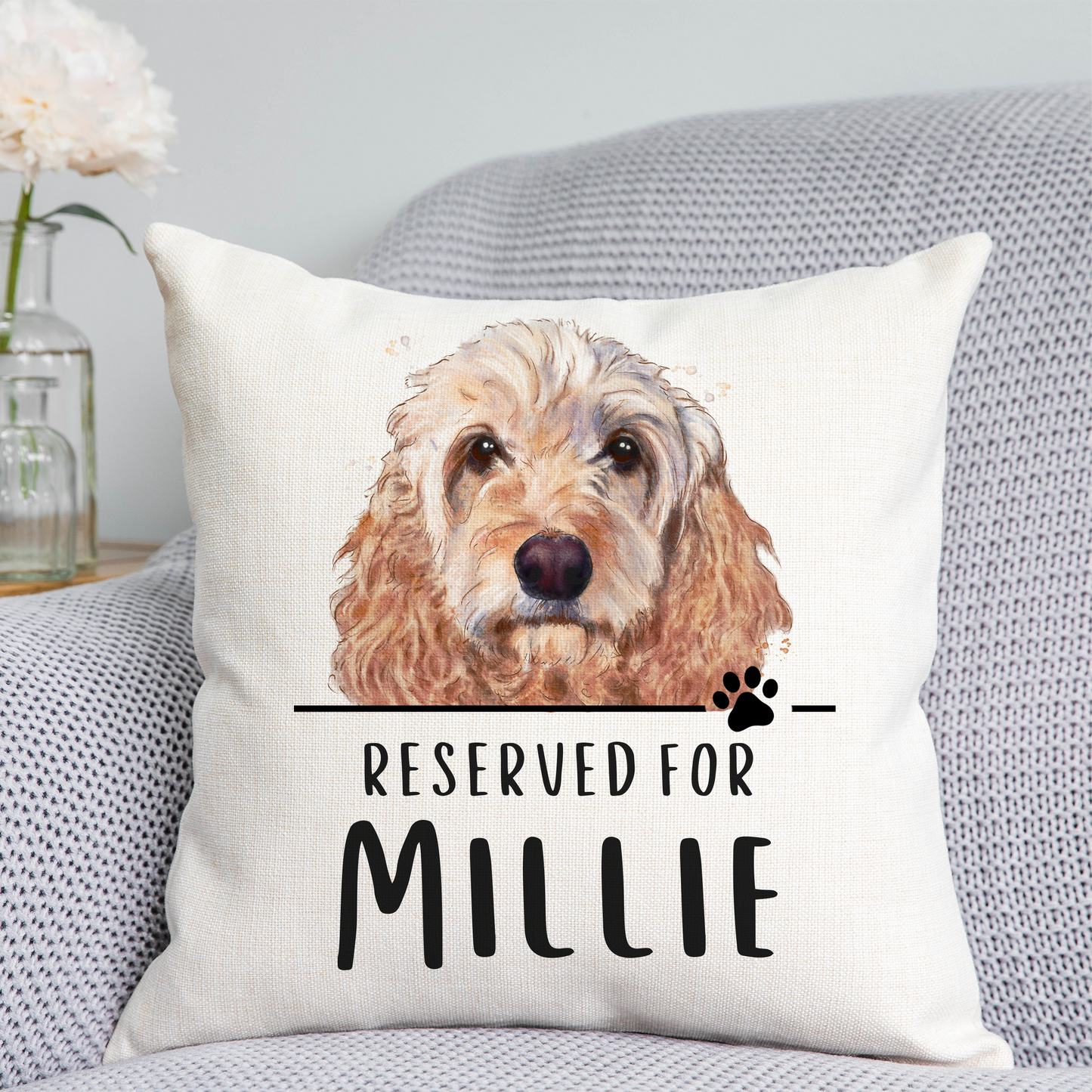 Cockapoo Reserved For Dog Cushion