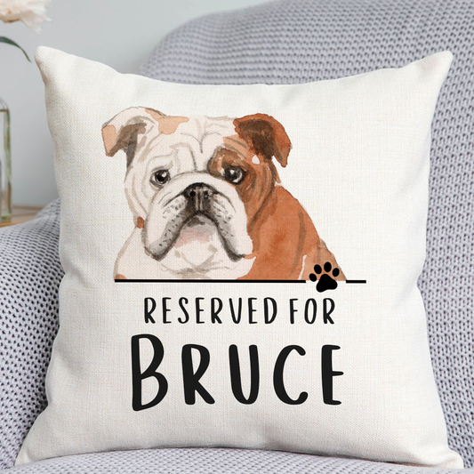 Bulldog Reserved For Dog Cushion