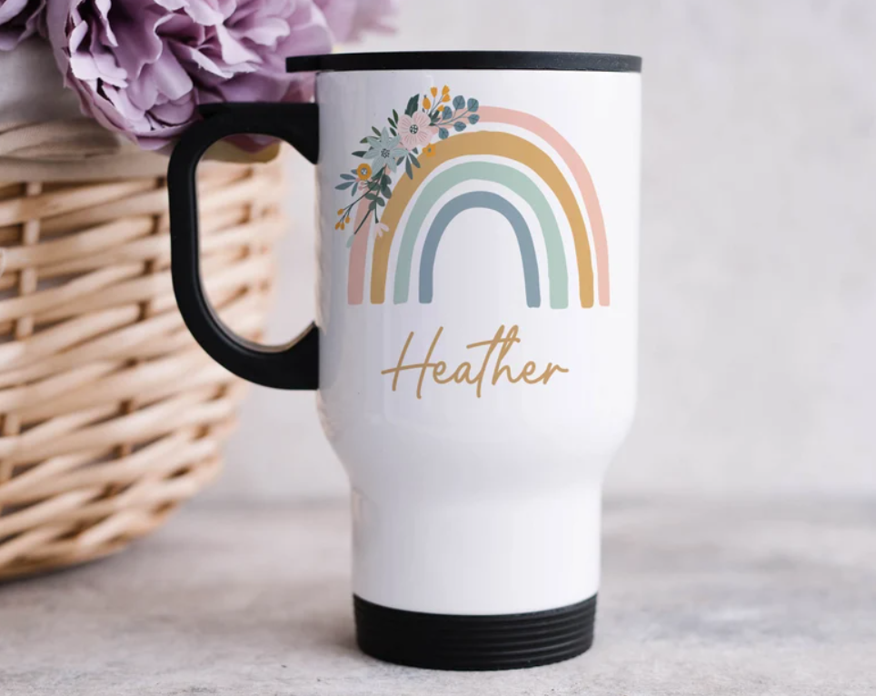 Personalised Rainbow Travel Mug