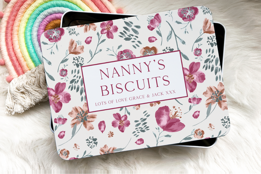 Personalised Nanny's Biscuit tin