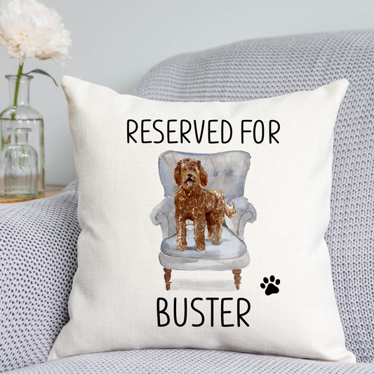Labradoodle Reserved For Dog Cushion