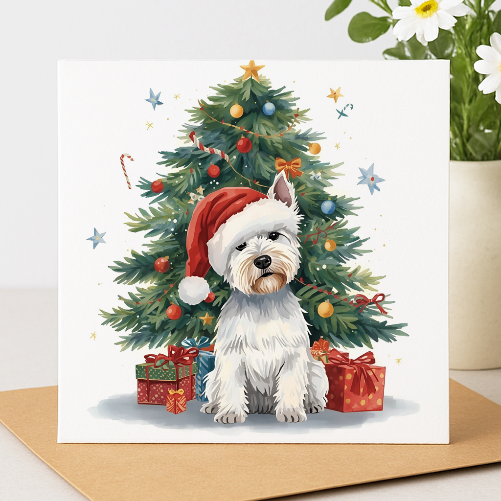Westie Christmas Card