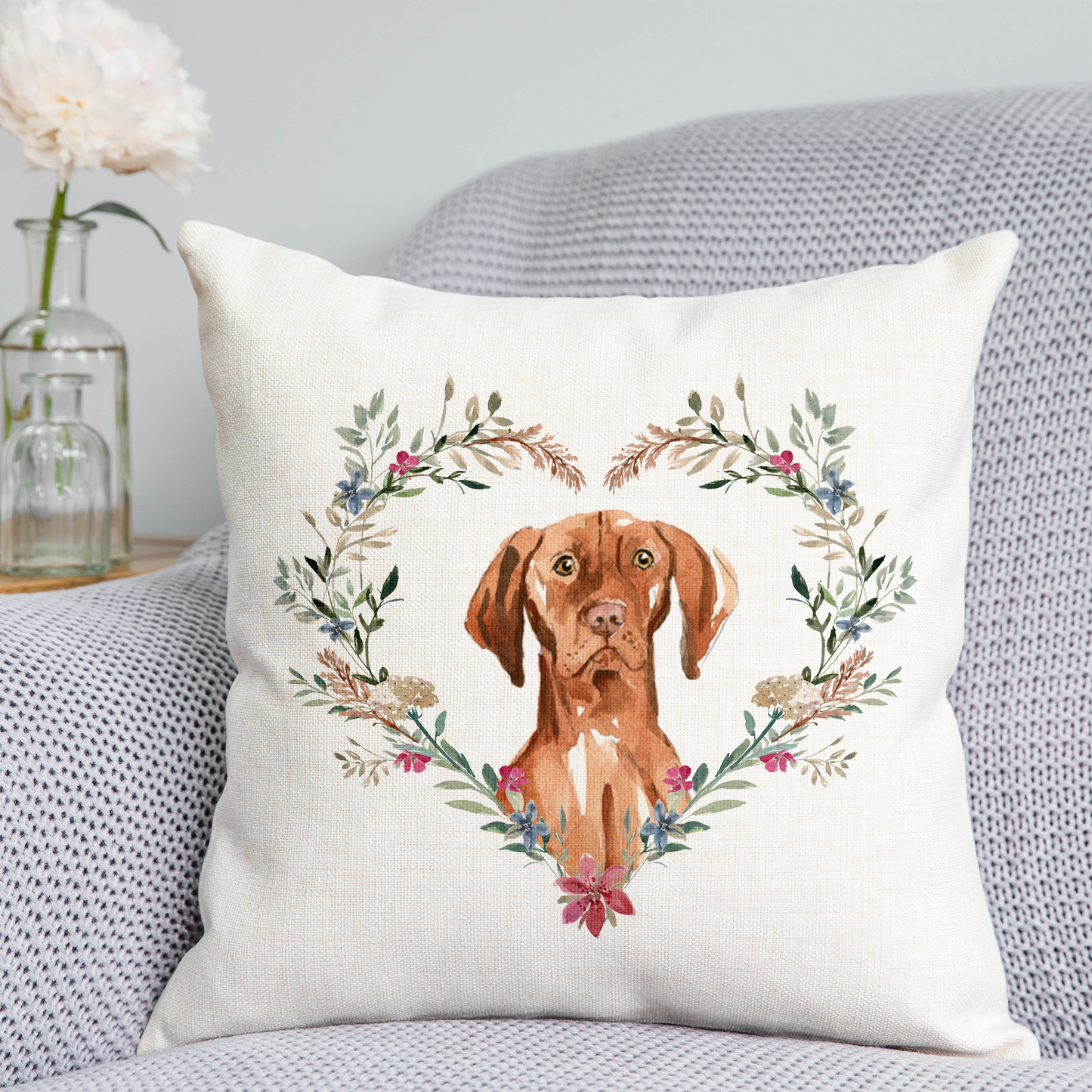 Floral Vizsla Cushion