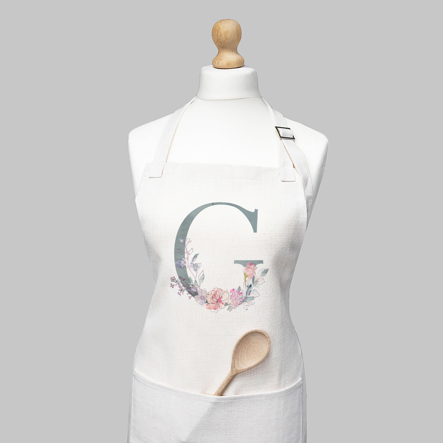 Floral Initial Apron