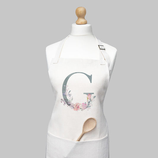 Floral Initial Apron