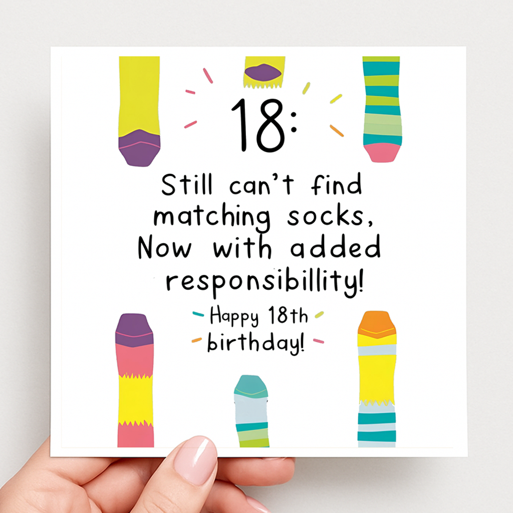 Odd Socks - Funny 18th Birthday Card