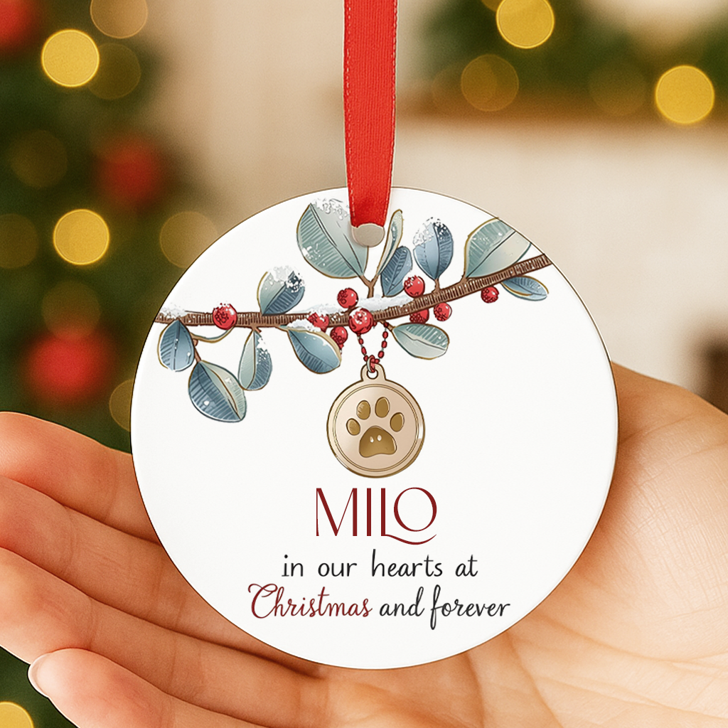 Dog Memorial Christmas Ornament