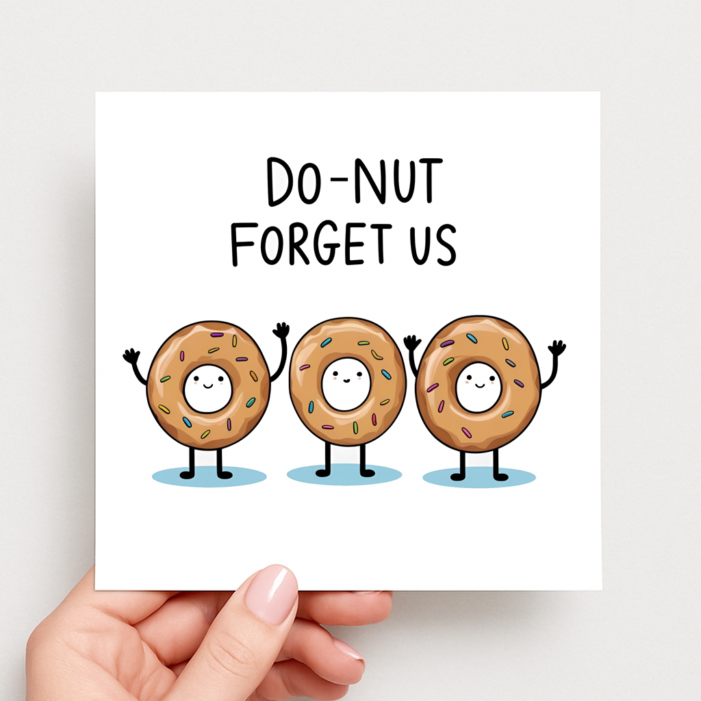 Donut Forget Us – Cute Leaving Card for Work or Friends