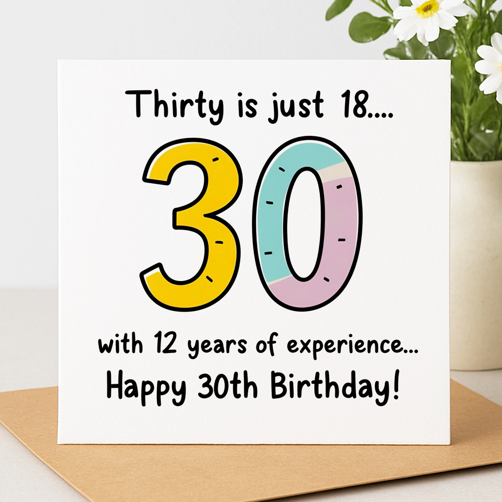 30 Is Just 18 Funny Card