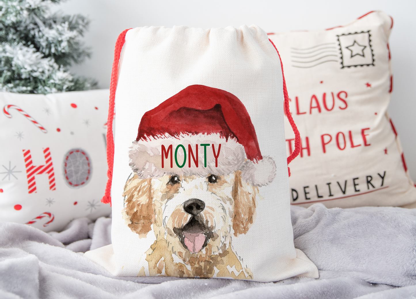 Personalised Golden Doodle Christmas Sack