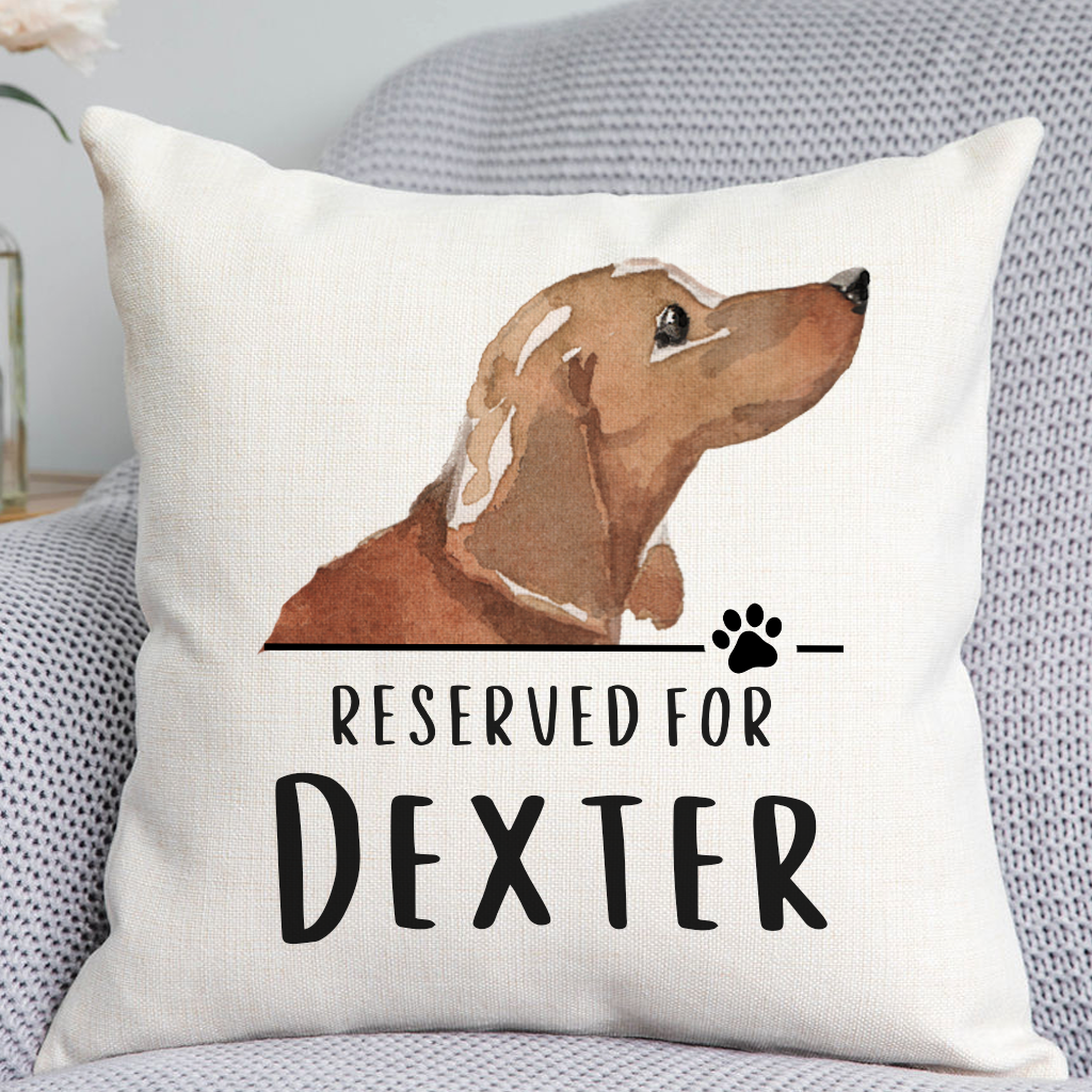 Dachshund Reserved For Dog Cushion