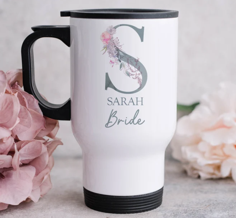 Floral Wedding Party Travel Mug