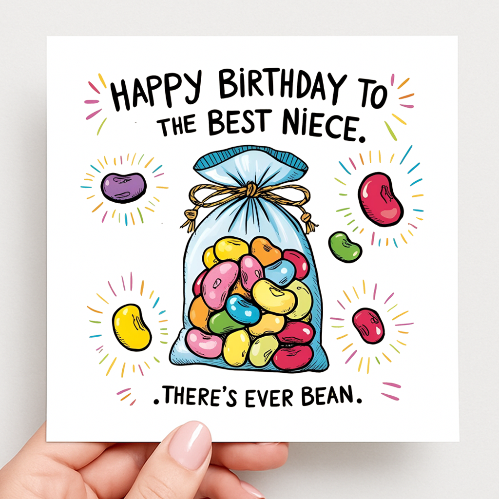 “Best Niece Jelly Bean” Birthday Card