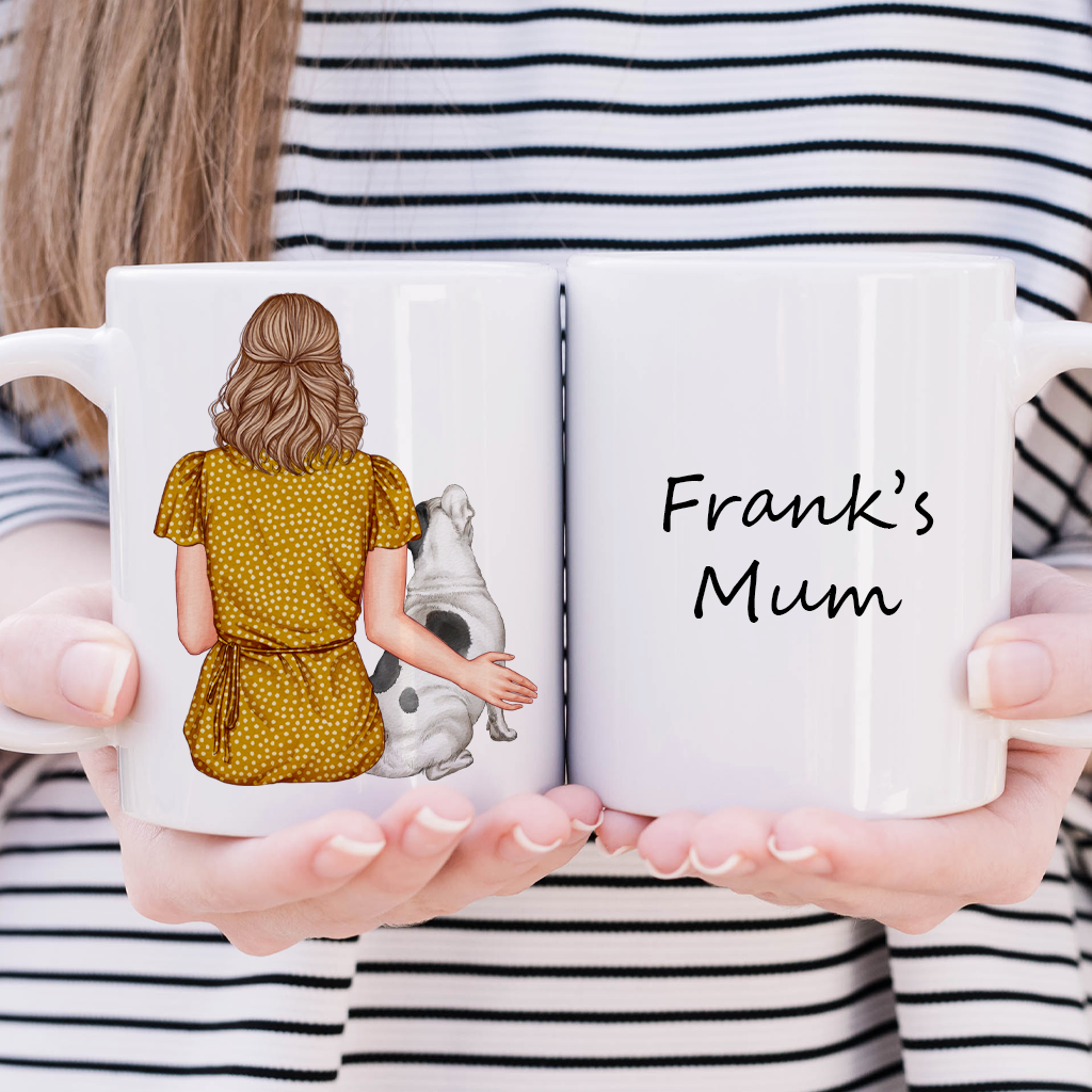 Customisable Lady & Dog Mug