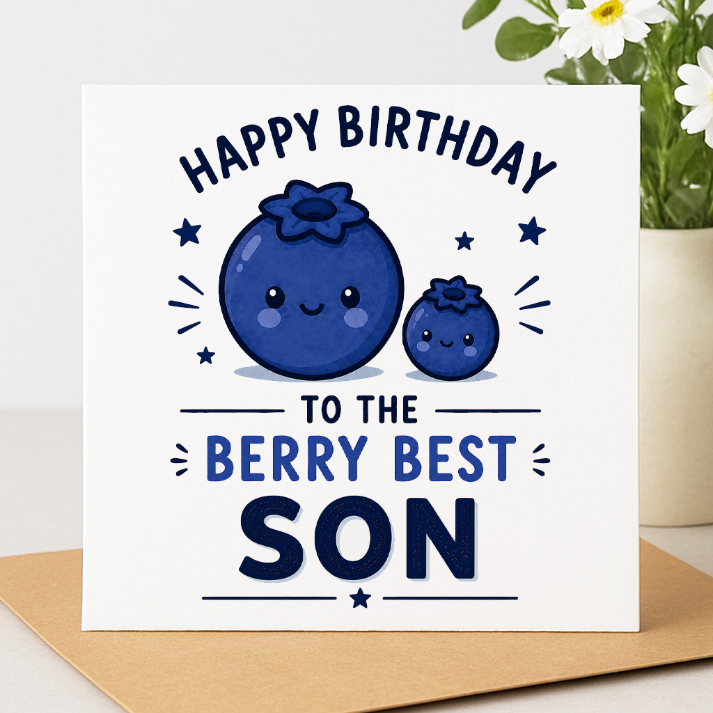 Berry Best Son Birthday Card