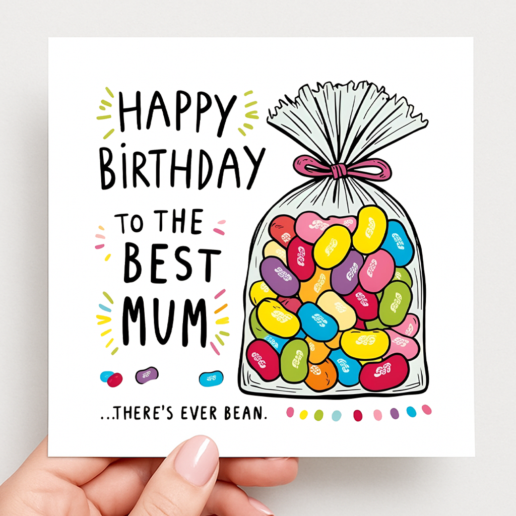 Best Mum Jelly Bean Birthday Card