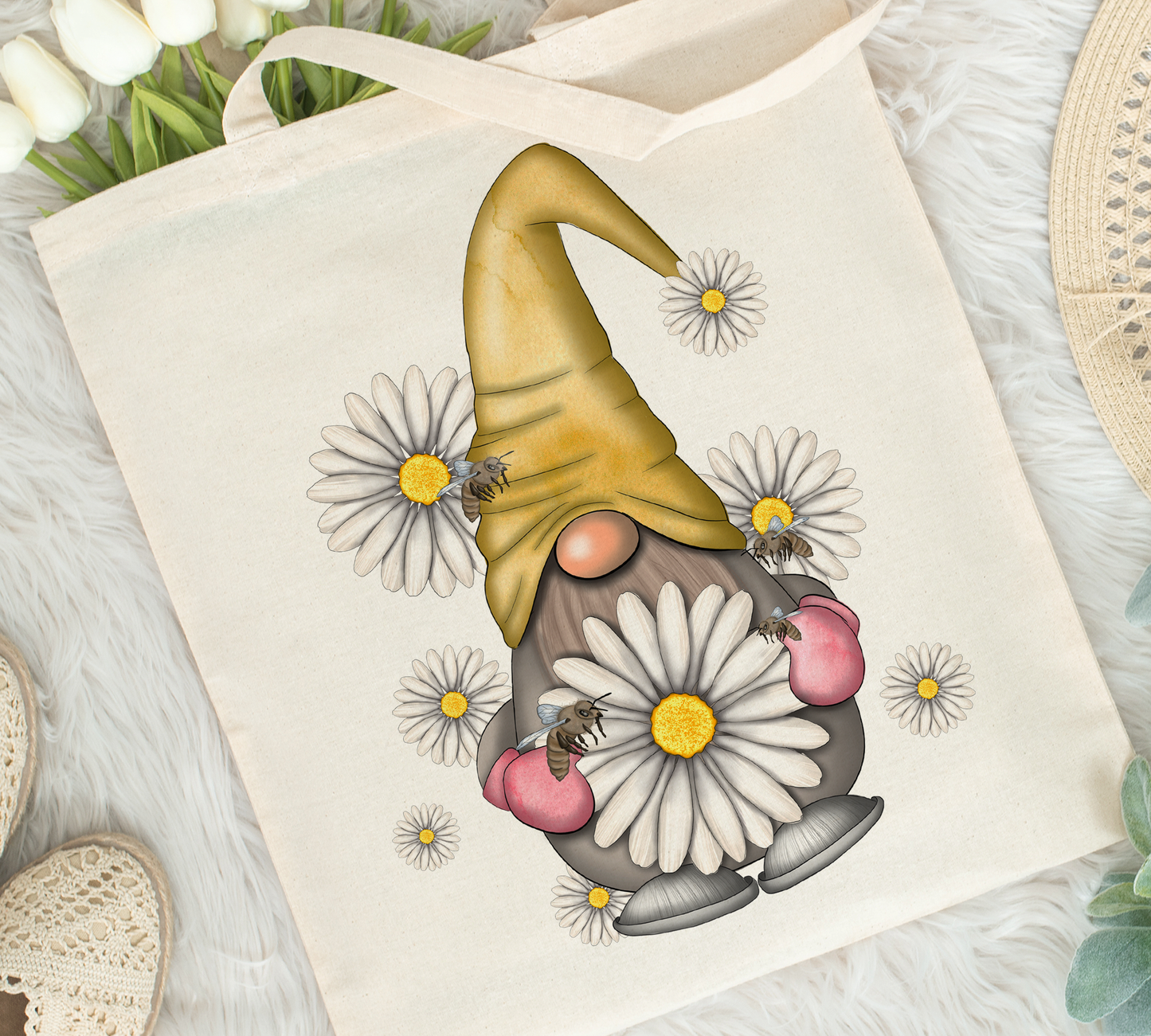 Daisy Gnome Tote Bag