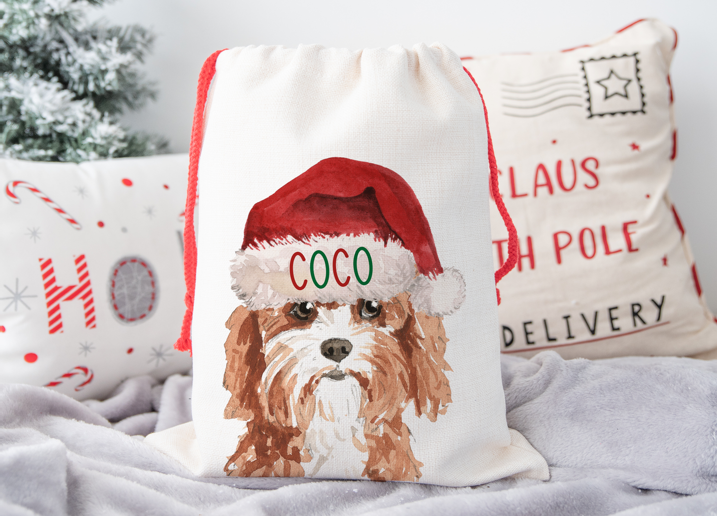 Personalised Cavapoo Christmas Sack