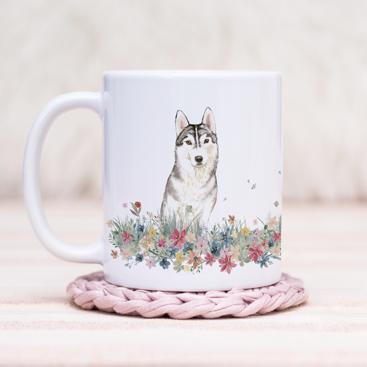 Husky Floral Wrap Mug