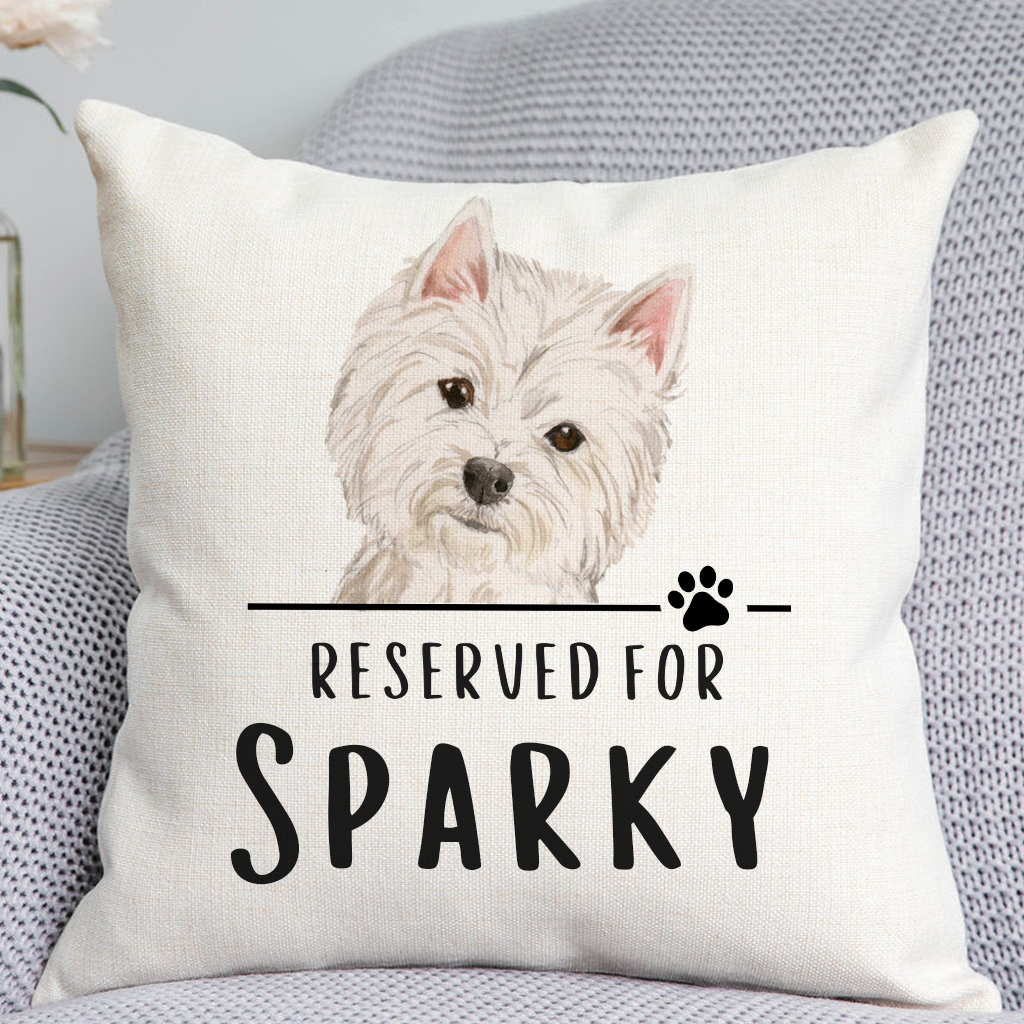 Westie Reserved For Dog Cushion