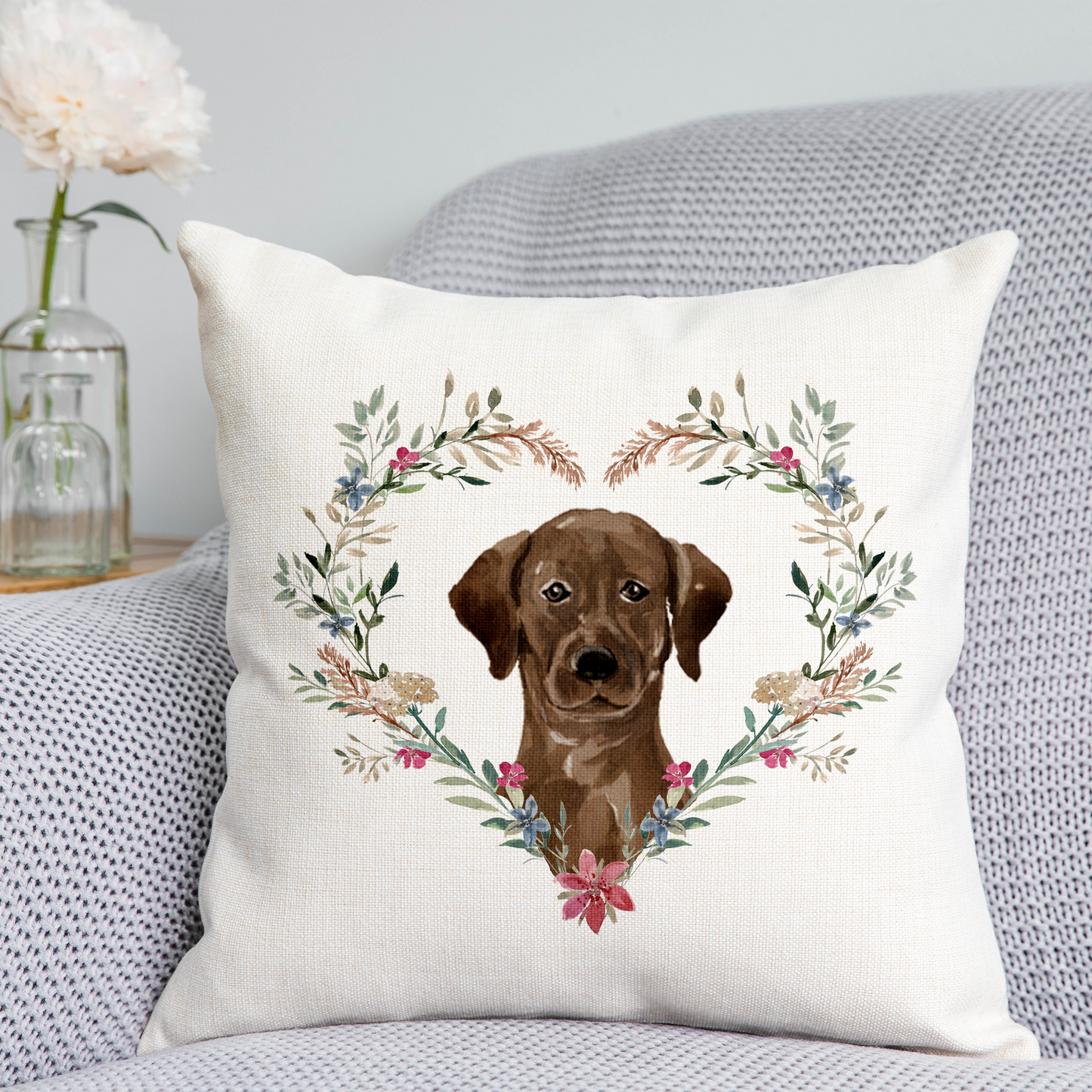 Floral Labrador Cushion