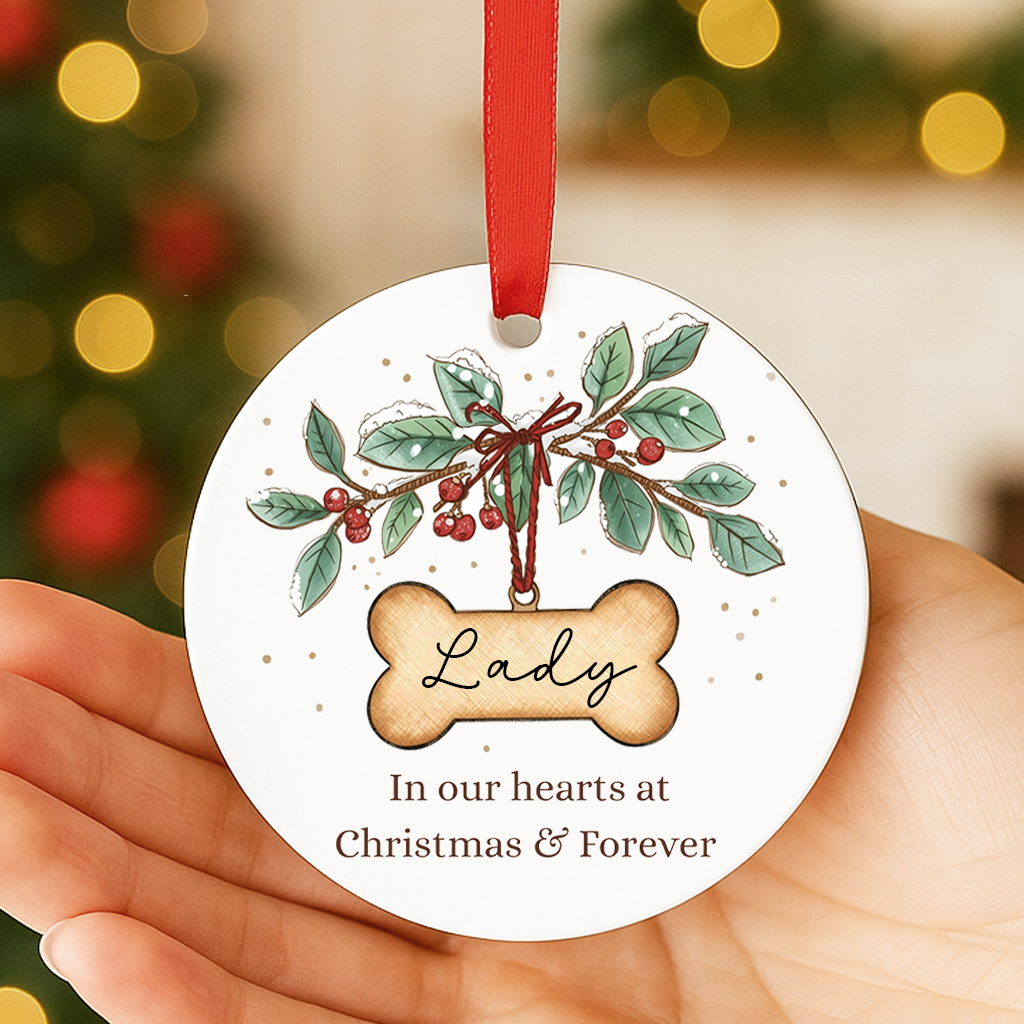Dog Memorial Christmas Ornament
