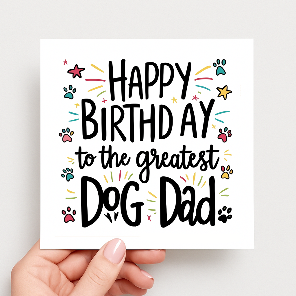 Happy Birthday to the Greatest Dog Dad card