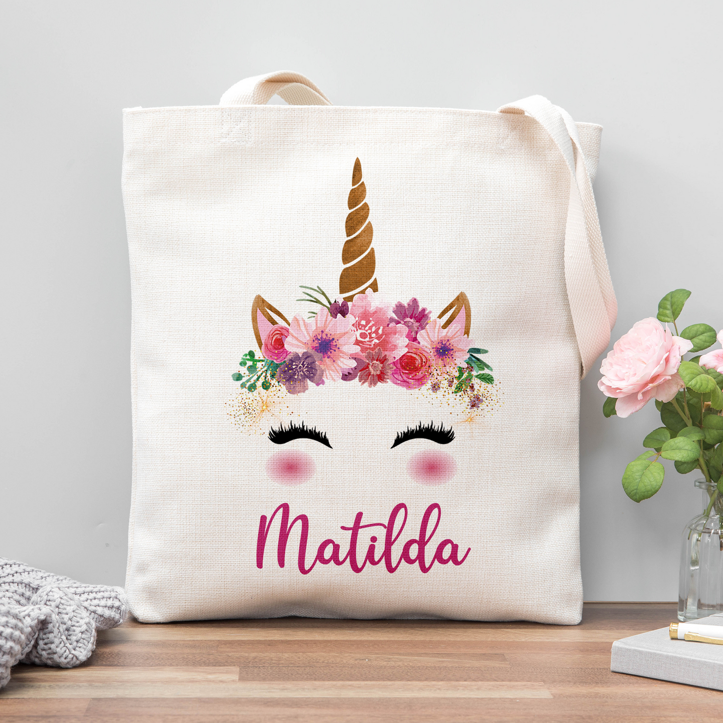 Unicorn Name Tote Bag