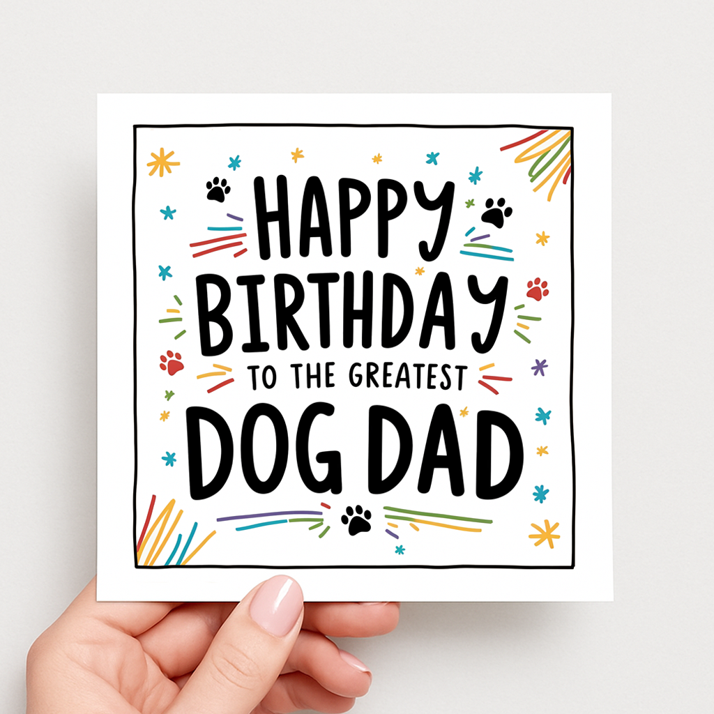 Happy Birthday to the Greatest Dog Dad card