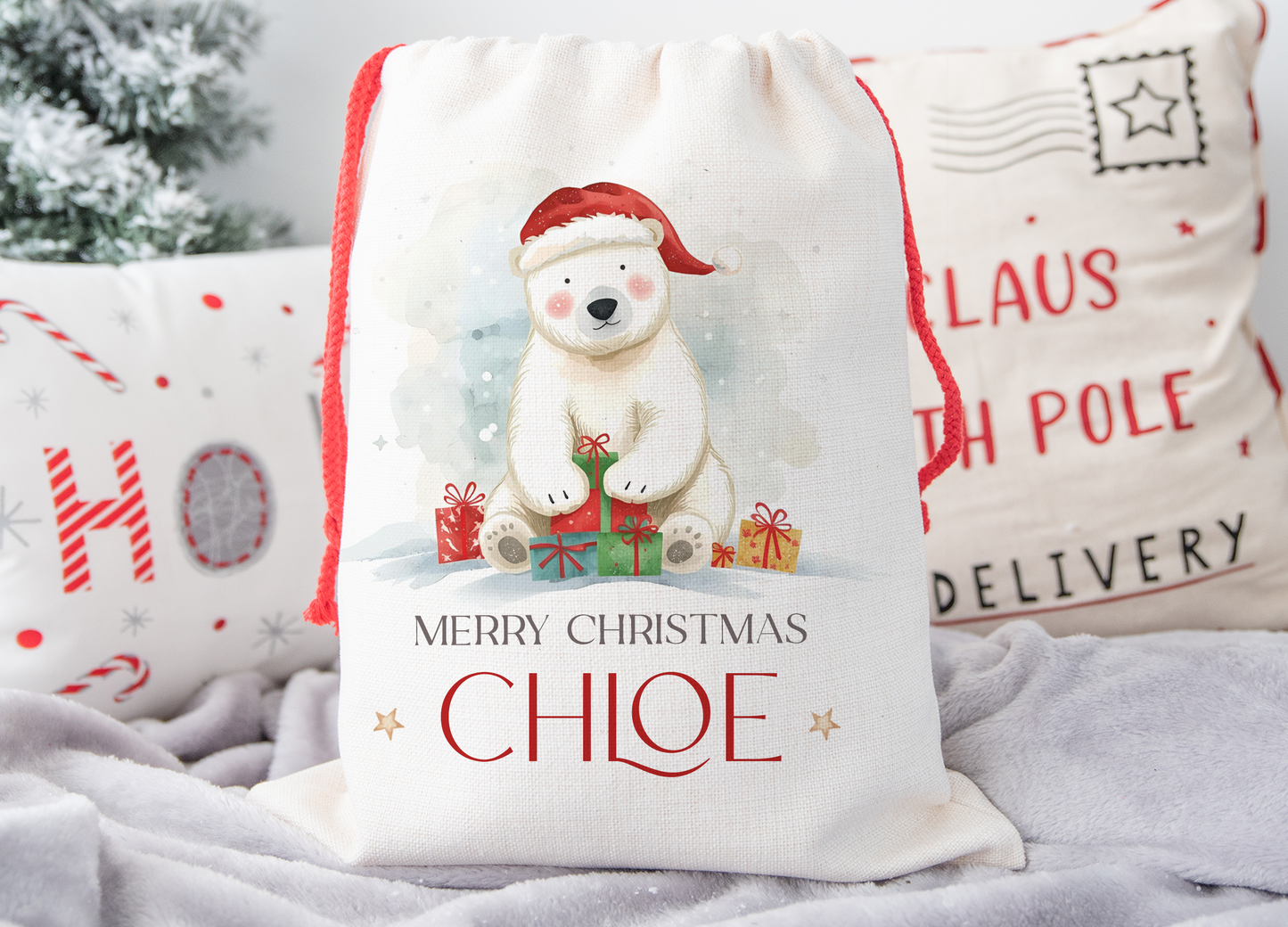 Personalised Polar Bear Christmas Sack