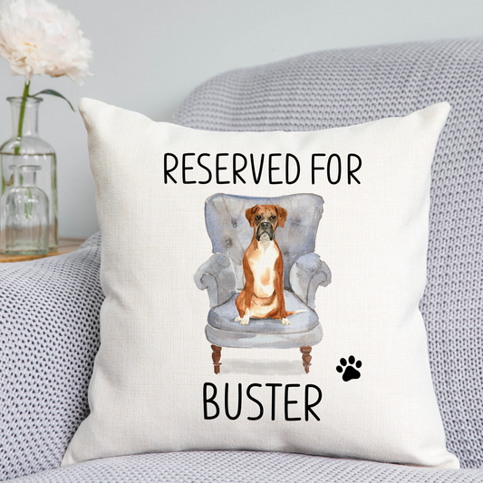 Boxer Reserved For Dog Cushion
