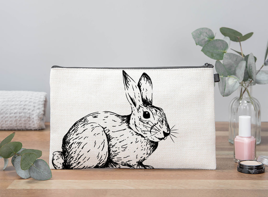 Sketched Rabbit Makeup Bag