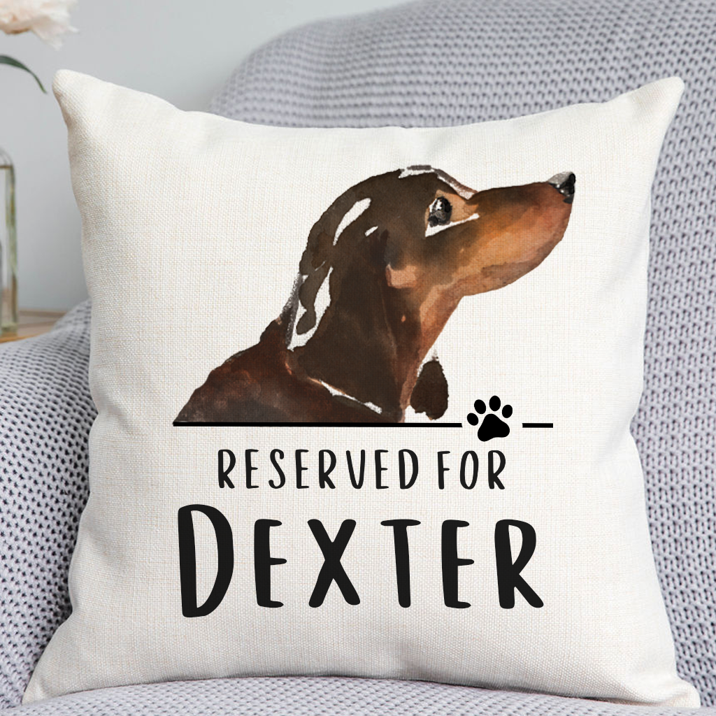 Dachshund Reserved For Dog Cushion