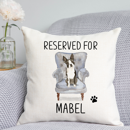 Boston Terrier Reserved For Dog Cushion