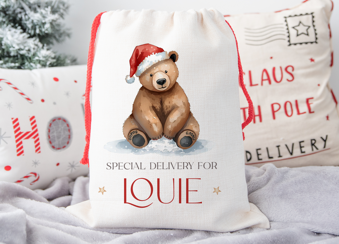 Personalised Bear Christmas Sack
