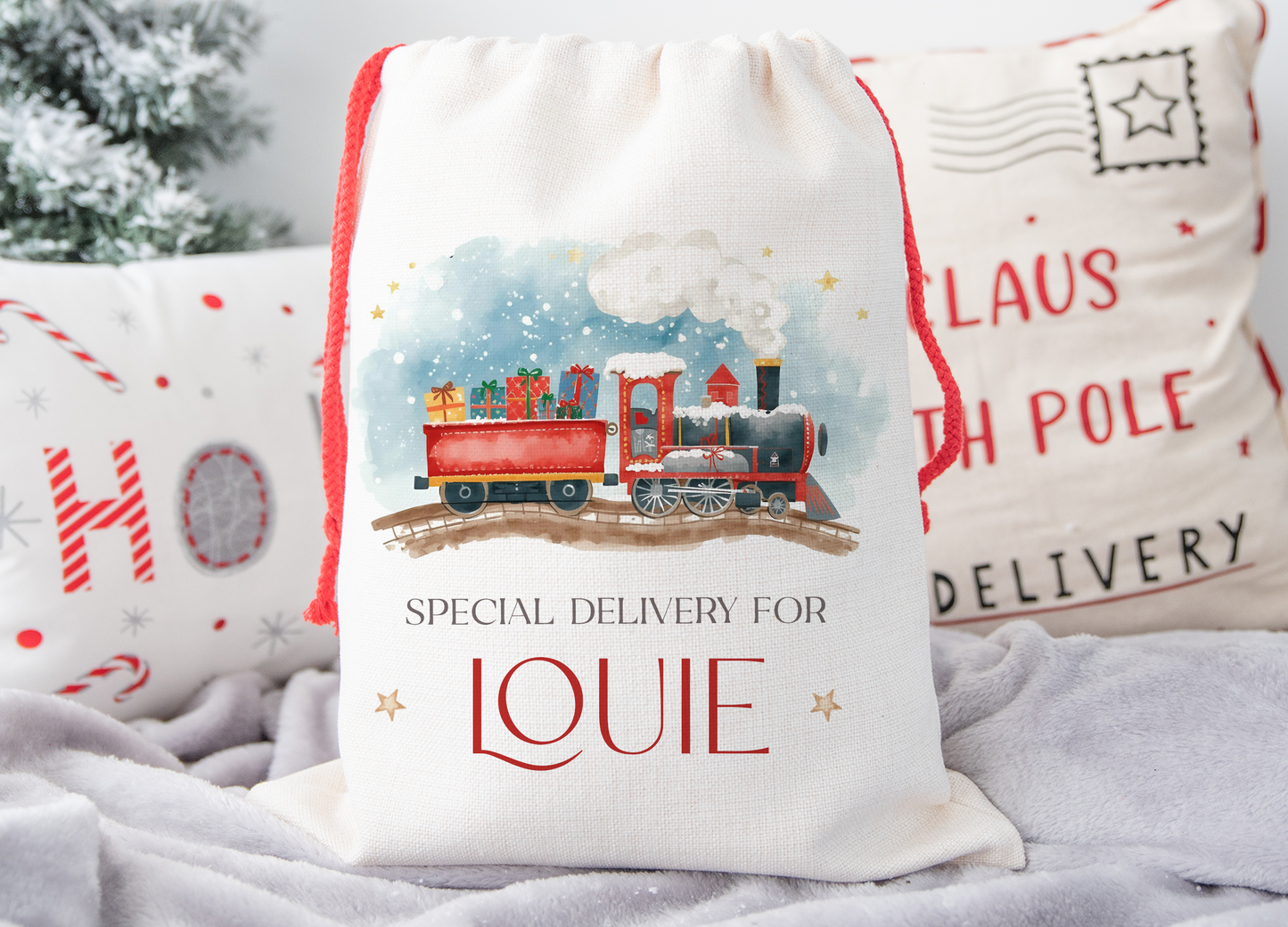 Personalised Train Christmas Sack
