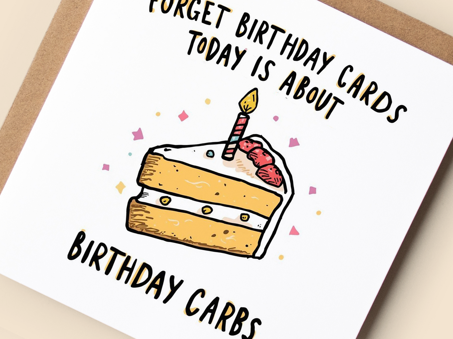 Funny Cake Birthday Card