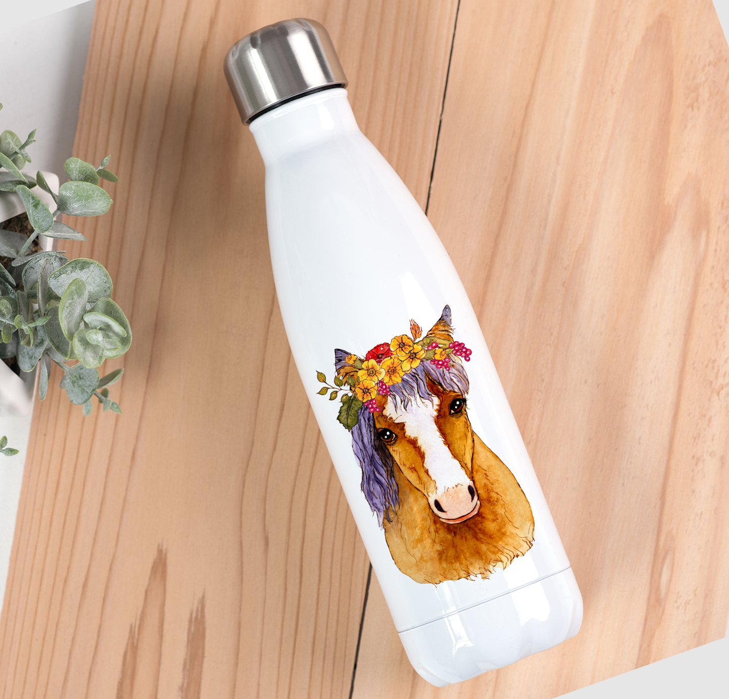 Floral Horse Drinks Bottle