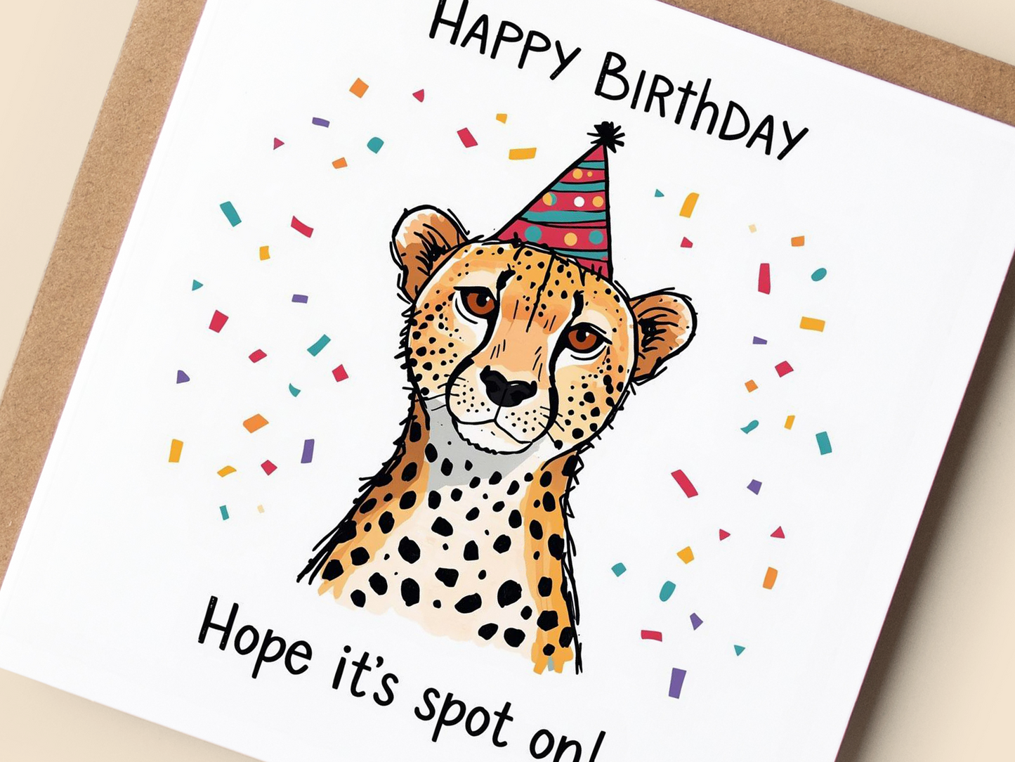 Cheetah Birthday Card, Hope It's Spot On