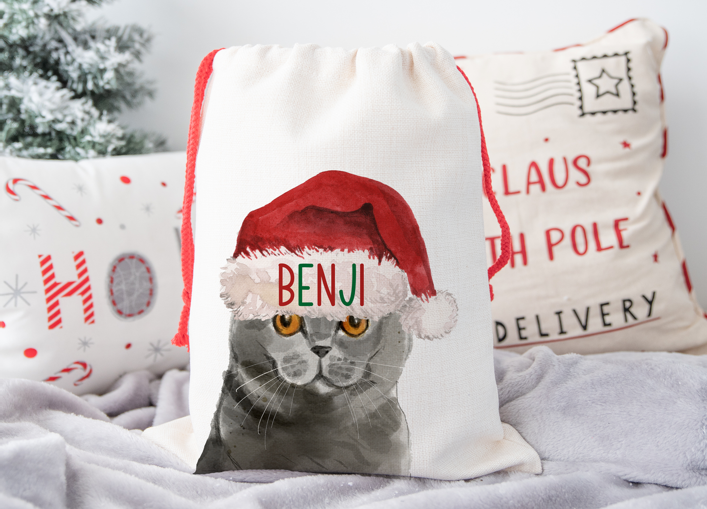 Personalised Cat Christmas Sack