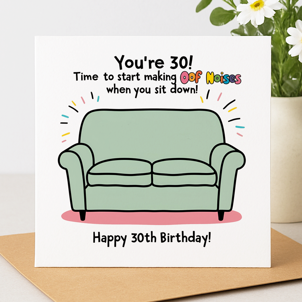 Oof Noises 30th Birthday Card