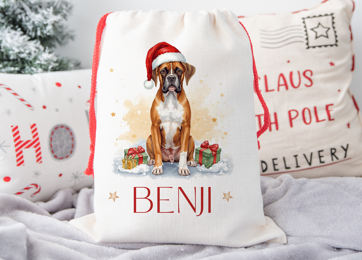 Boxer Dog Christmas Sack
