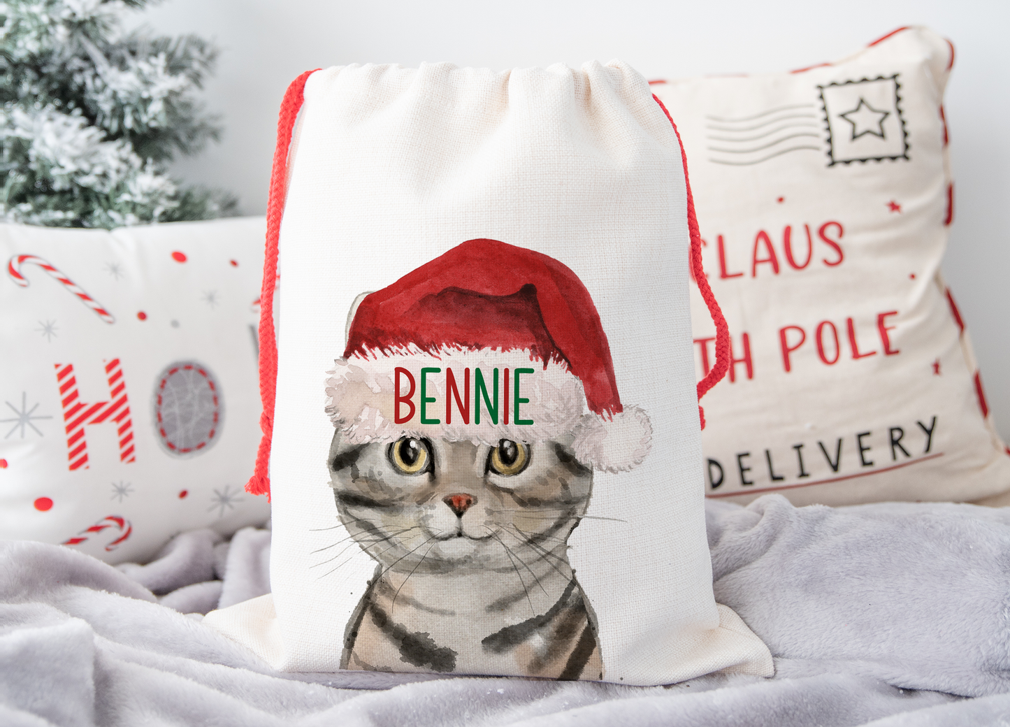Personalised Cat Christmas Sack