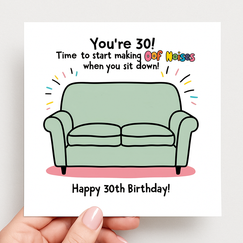 Oof Noises 30th Birthday Card