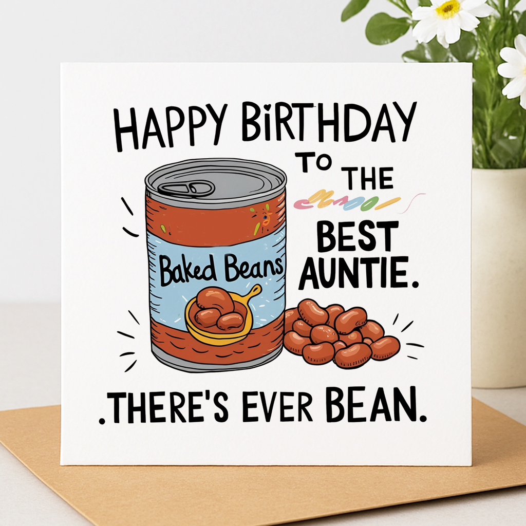 Happy Birthday "Beans" card for Auntie