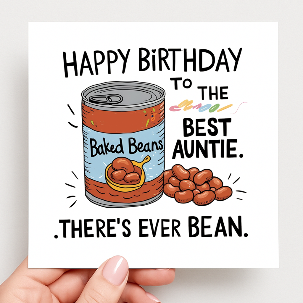 Happy Birthday "Beans" card for Auntie