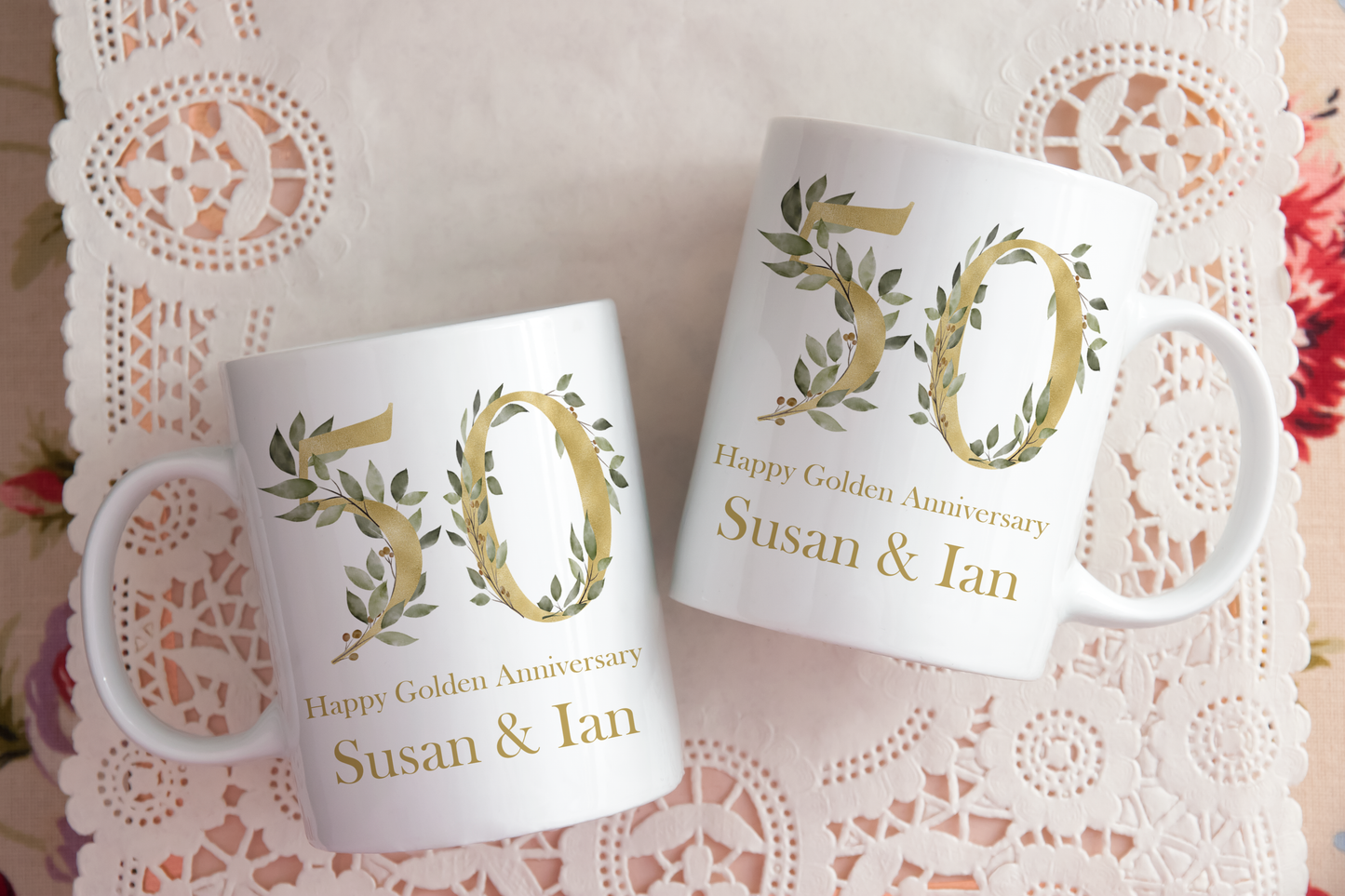 5oth Anniversary Mug Set