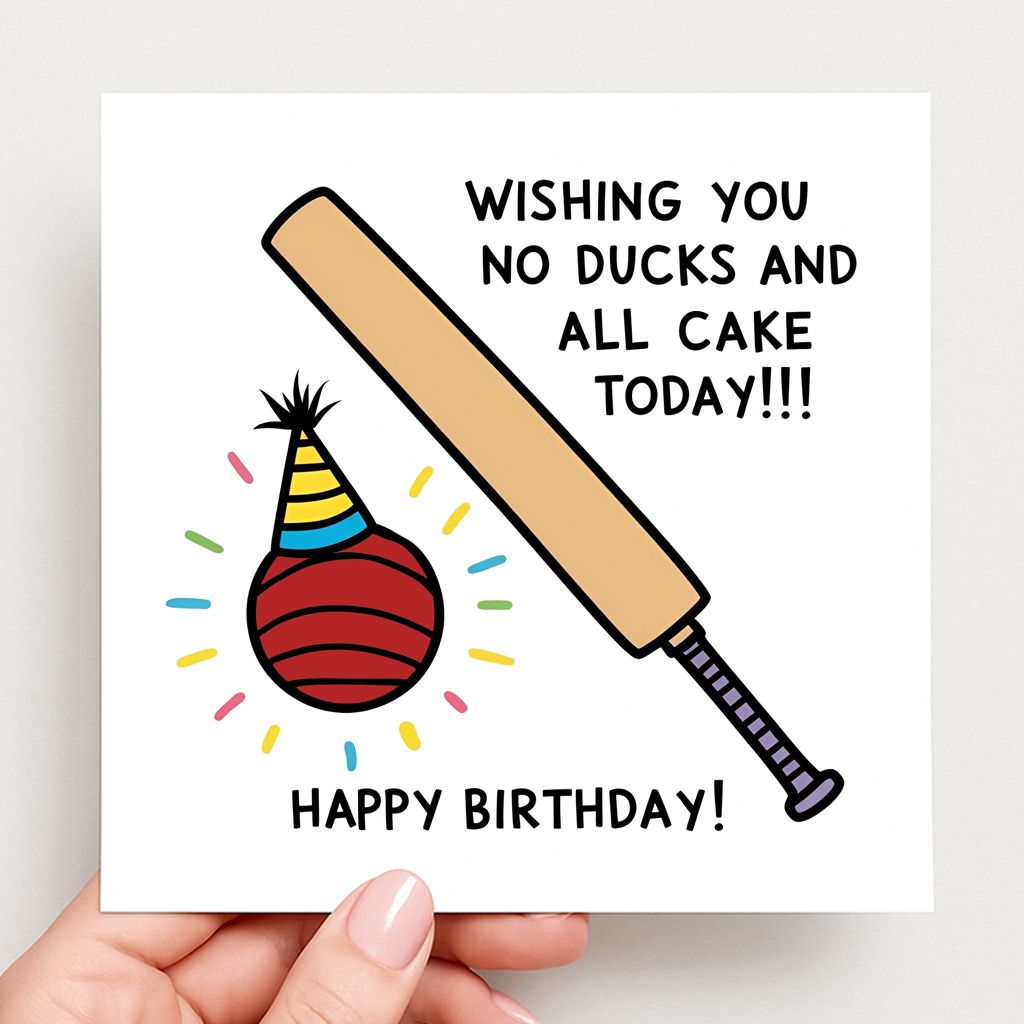 Cricket-themed birthday card