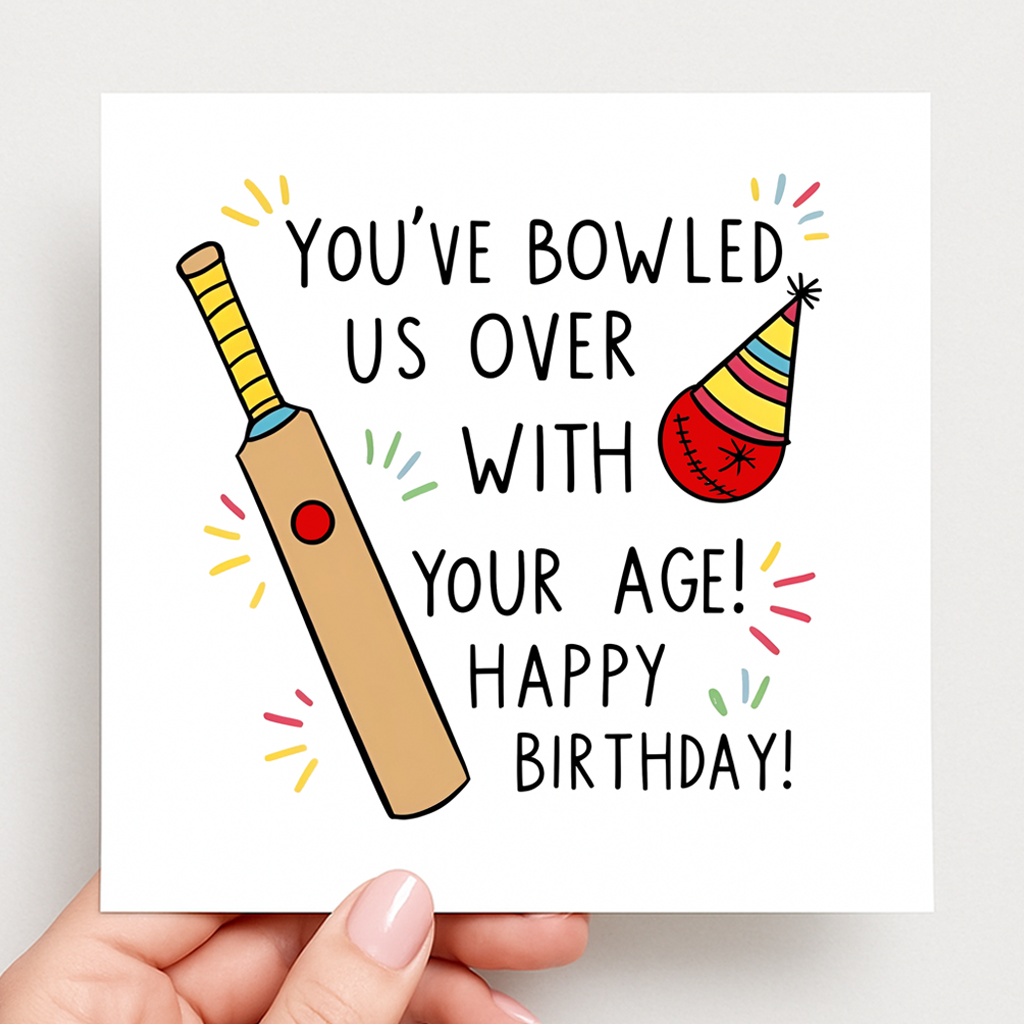 Cricket-themed birthday card