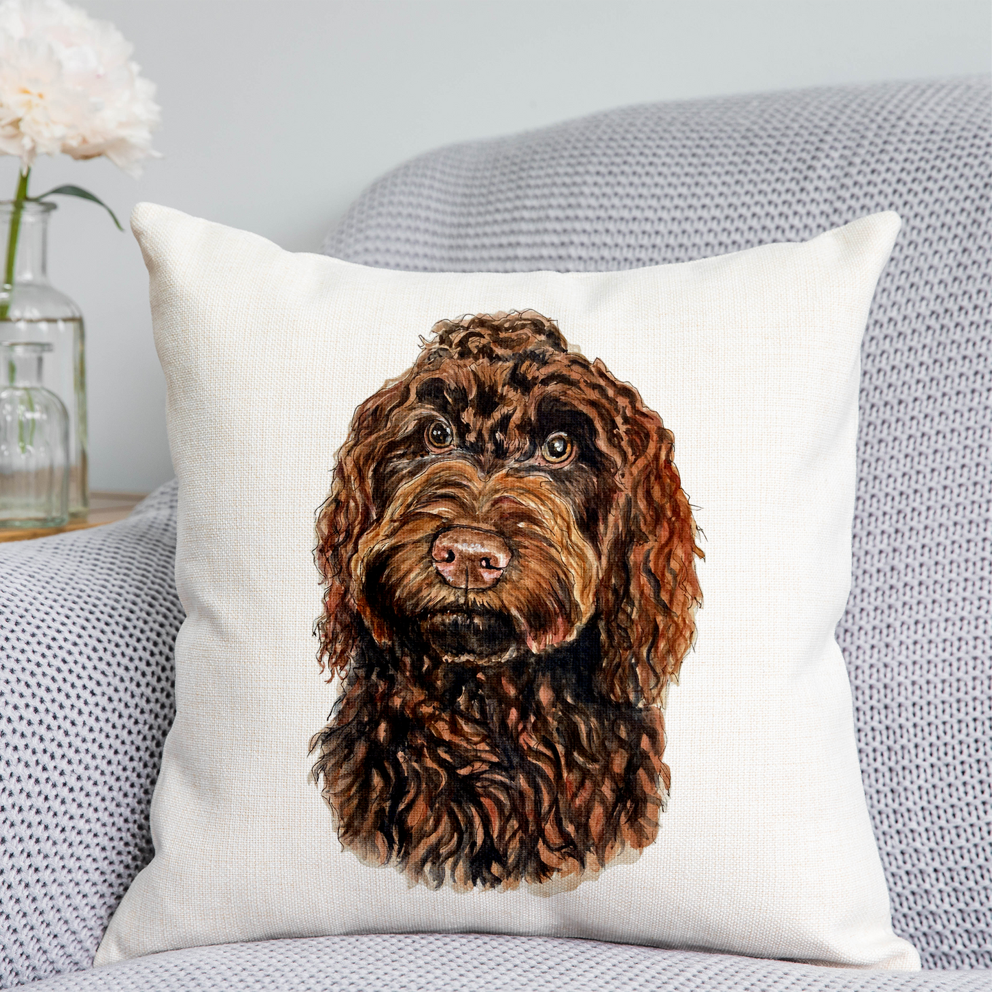 Brown Cockapoo Cushion